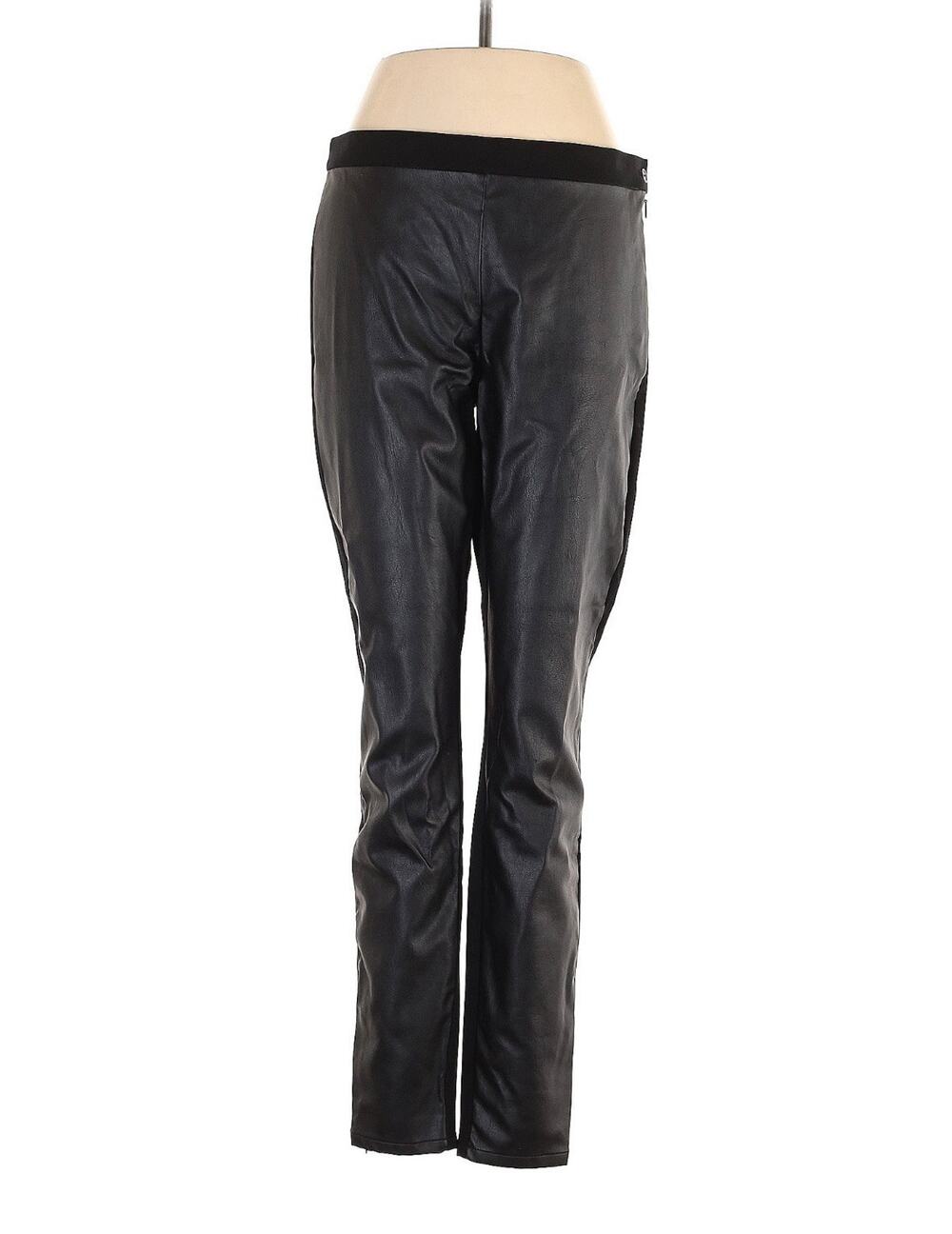 NWT Banana Republic Women's Black Faux Leather Front Stretch Pants Size 8 NEW